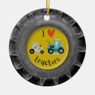 Ornement de photo de bébé avec pneu de tracteur mi