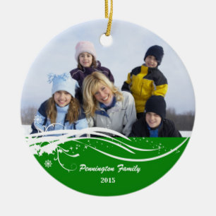 Ornement de photo de vacances de Noël de remous d