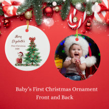 Ornement de photo pour le premier Noël de bébé