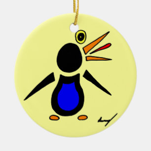 Ornement de pingouin Abstrait - Jaune