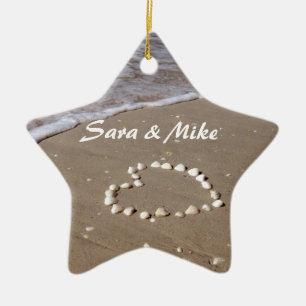 Ornement de plage de coeur de Shell