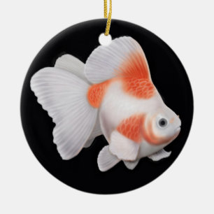 Ornement de poisson rouge de rose des vents de