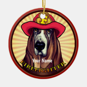 Ornement de pompier de chien de peau