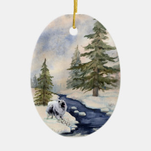 Ornement de porcelaine de Kees de neige