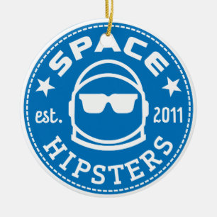 Ornement de porcelaine de logo de hippies de