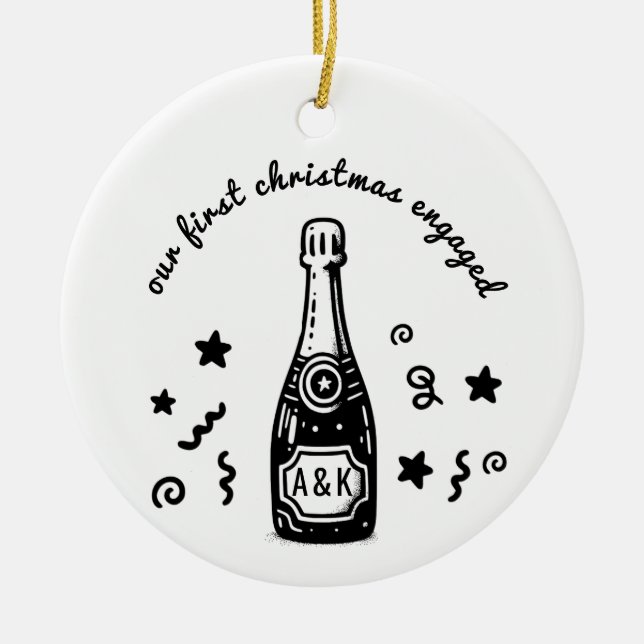 Ornement de premier Noël avec monogramme personnal (Devant)