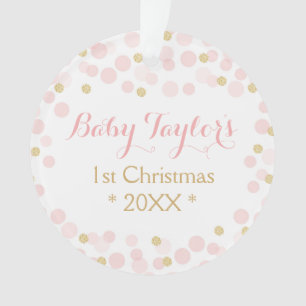 Ornement de premier Noël pour bébé fille, points d