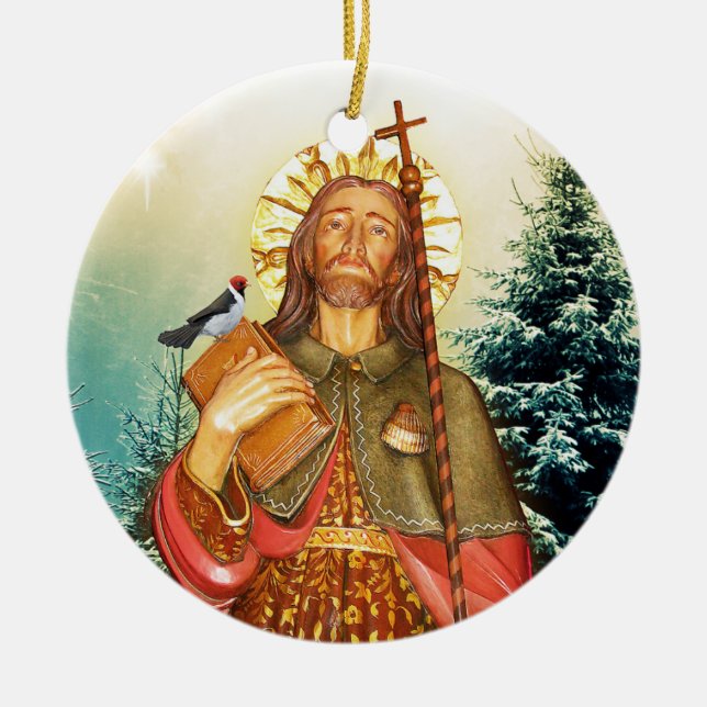 Ornement de prière ronde St Rocco ou St Roch (Devant)
