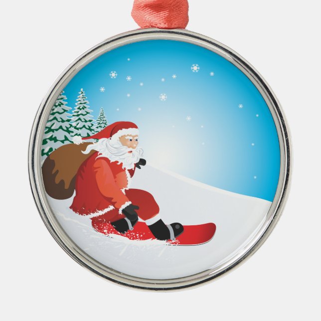 Ornement de prime de surf des neiges de Père Noël (Devant)