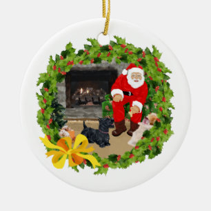 Ornement de Santa Scottie Chien