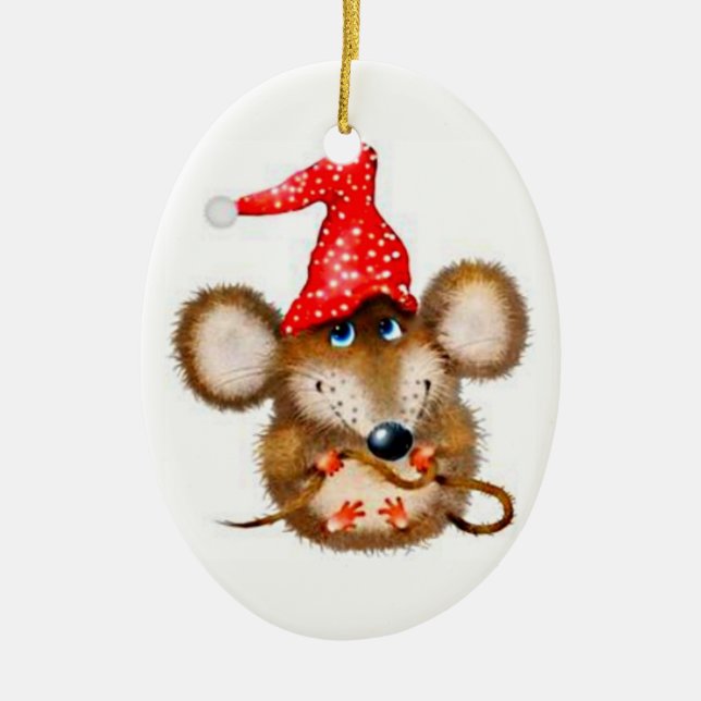 Ornement de souris de Noël - souris mignonne dans (Devant)