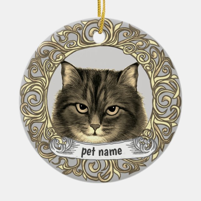 Ornement de souvenir affectueux pour chat sibérien (Devant)
