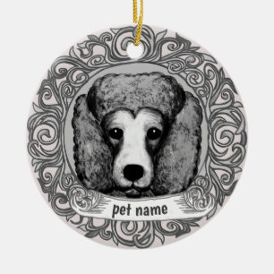 ornement de souvenir aimant le chien caniche