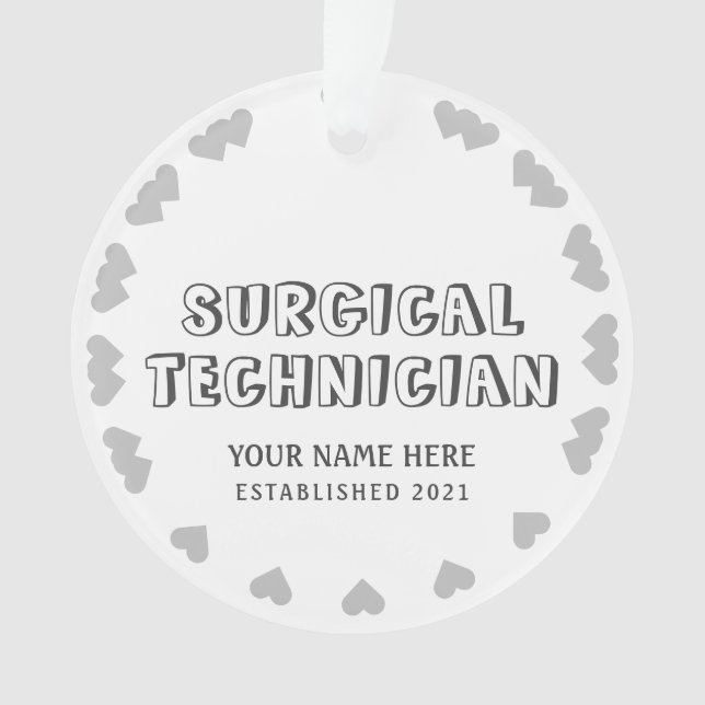 Ornement de technicien chirurgical personnalisé (devant)