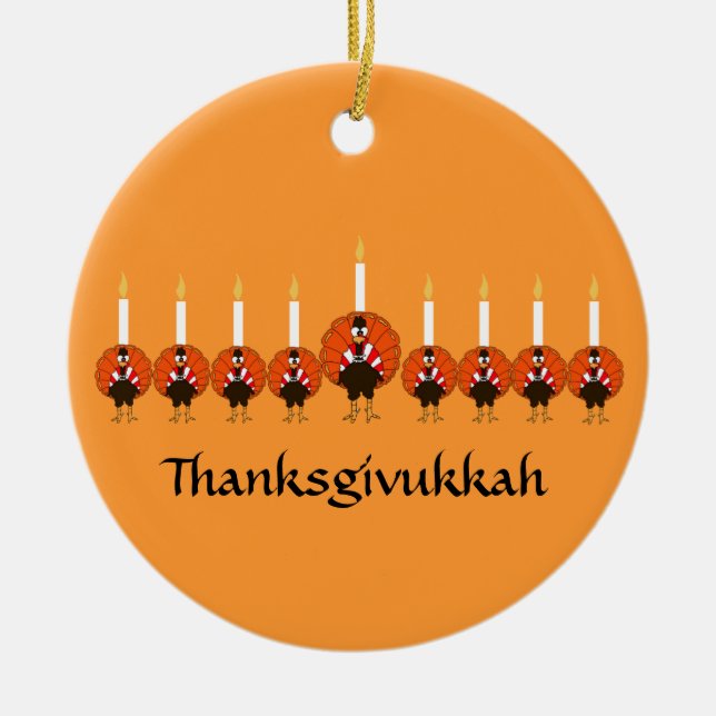 Ornement de Thanksgivukkah Turquie Menorah (Devant)