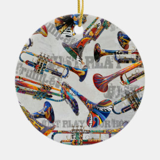 Ornement de trompette coloré, Trompette Noël Julee