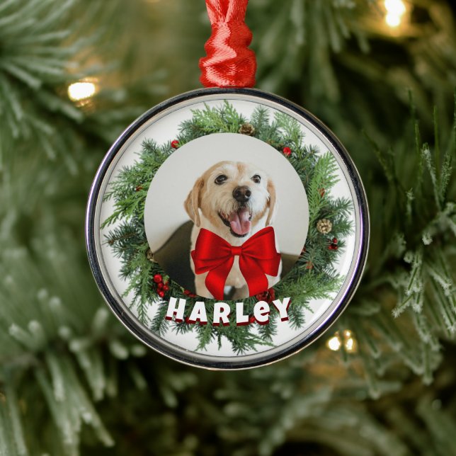 Ornement de vacances de chien - Cadeau photo perso (Arbre)