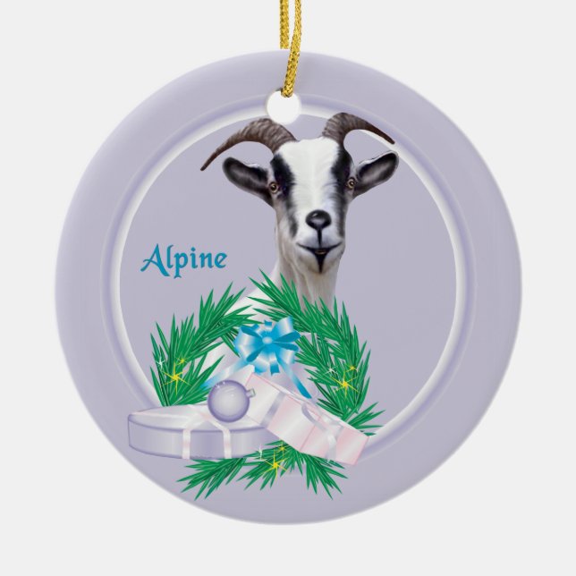 Ornement de vacances de la couronne de chèvre alpi (Devant)