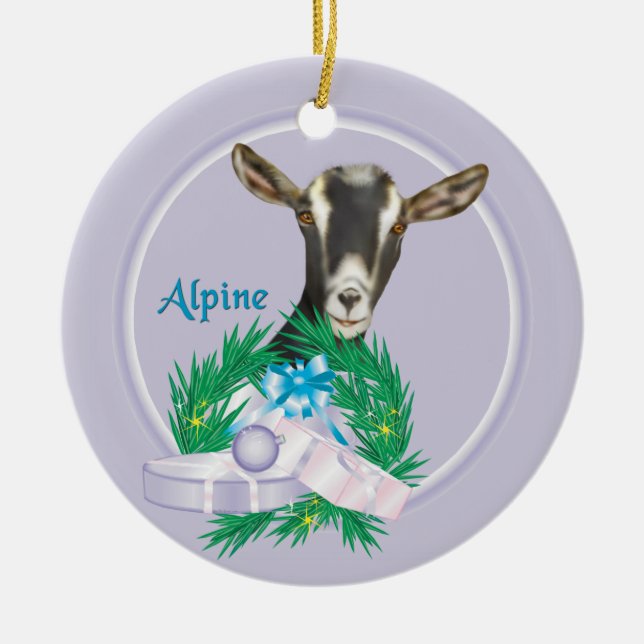 Ornement de vacances de la couronne de chèvre alpi (Devant)
