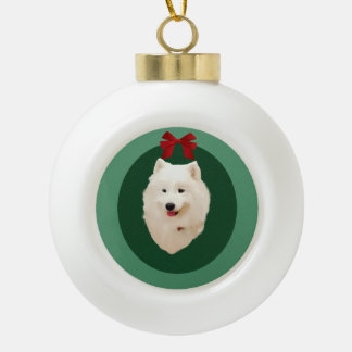 Ornement de vacances de Noël de Samoyed ; Non