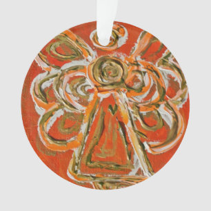 Ornement de vacances Orange Guardian Angel Cadeau
