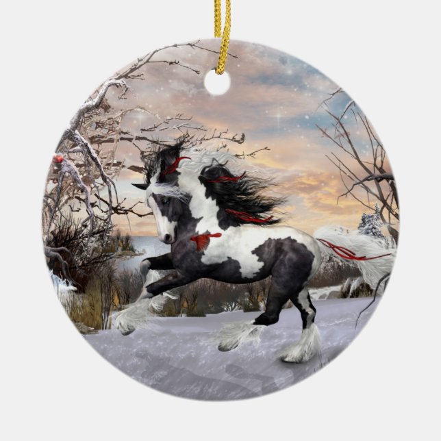 Ornement de Vanner de gitan du cheval 2 de Noël (Devant)
