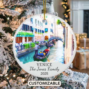 Ornement de Venise personnalisée, Italie Cadeau