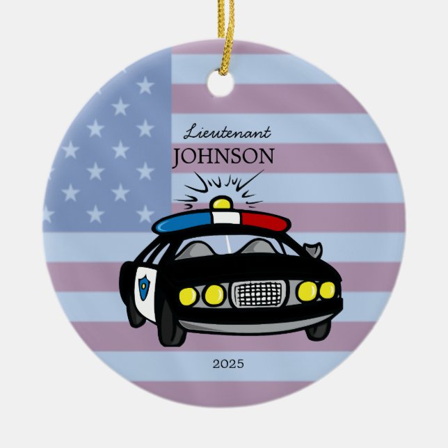 Ornement de voiture de police personnalisée (Devant)