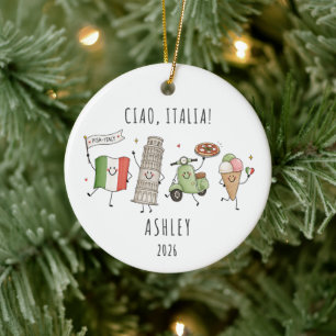 Ornement de voyage personnalisé Ciao Italia