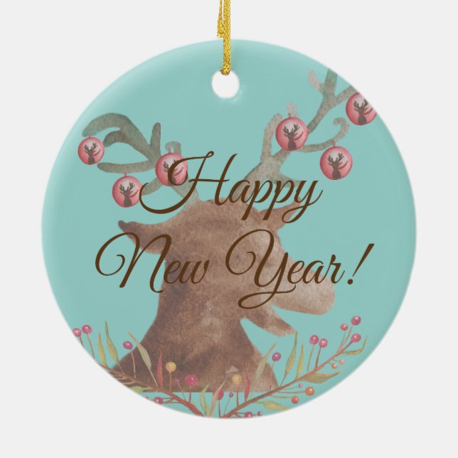 Ornement décoratif de cerf de Nouvel An (Dos)