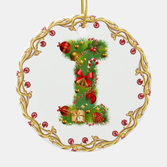 ornement décoré d'un monogramme de Noël de (Devant)
