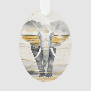 Ornement d'éléphant gardien tissé de rêve