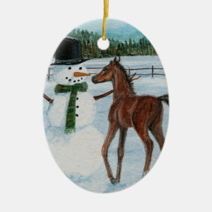 Ornement délicieux de Noël de poulain de bonhomm