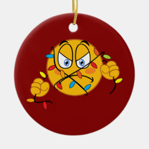 Ornement d'Emoji de lumières de Noël