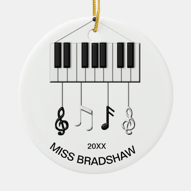 Ornement d'enseignant de piano personnalisé (Devant)