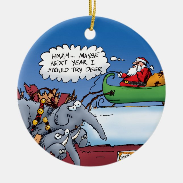 Ornement des éléphants de père Noël (Devant)