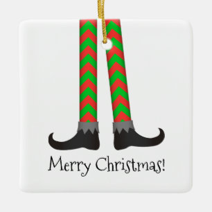 Ornement des jambes d'elfe de Noël - Costume Chevr