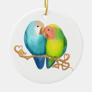 Ornement des Lovebirds colorés