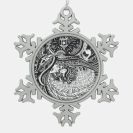 Ornement d'étain peu d'ange de fille de match