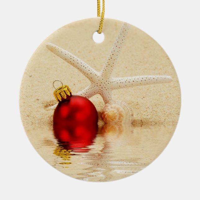 Ornement d'étoiles de mer de Joyeux Noël (Devant)