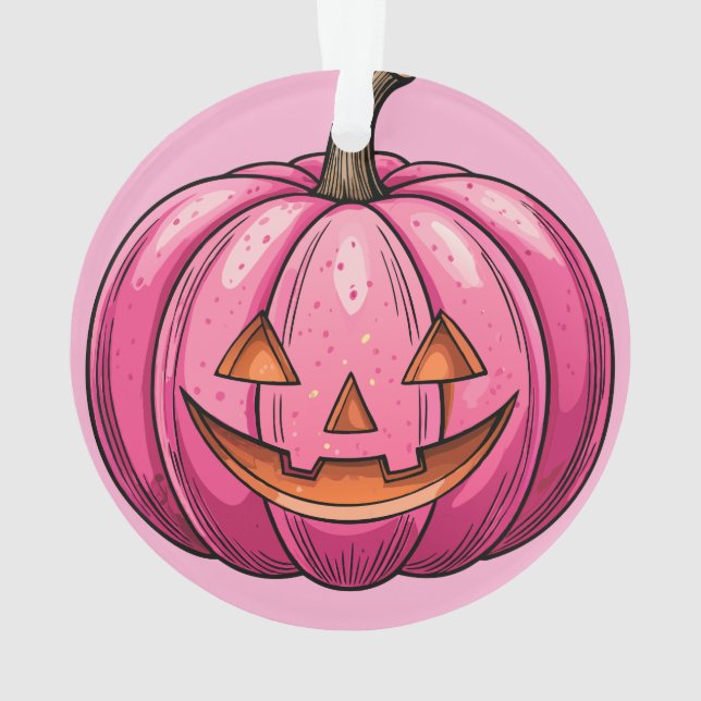 Ornement d'Halloween Citrouille rose (dos)