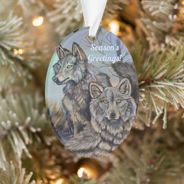 Ornement d'hiver des loups de l'Arctique (Arbre)