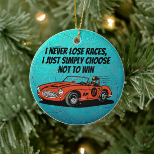 Ornement d'humour de course vintage 'Je ne perds j