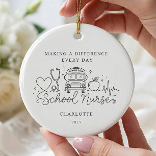 Ornement d'infirmière scolaire Cadeau personnalisé