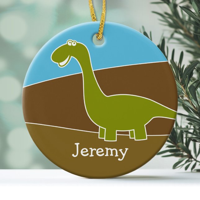 Ornement Dinosaure Carton mignon (Personalized Ornament - Dinosaur)