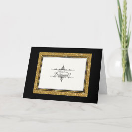 Ornement Doré Rayure Pailletée Classique Merci