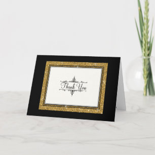 Ornement Doré Rayure Pailletée Classique Merci