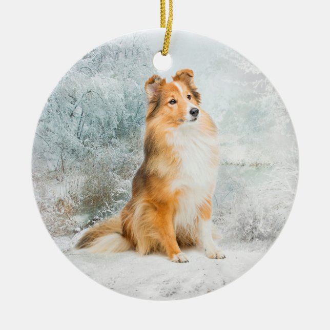 Ornement doux de Noël de Sheltie (Devant)