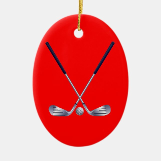 Ornement d'ovale de clubs de golf (Devant)