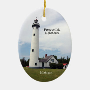 Ornement d'ovale de phare d'île de Presque